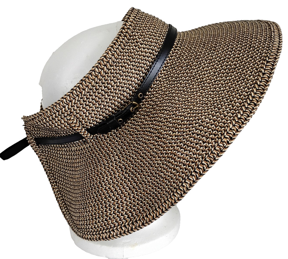 San Diego 👒🌅 Womens Hat Company Ultrabraid Large Brim Visor One Size Tan